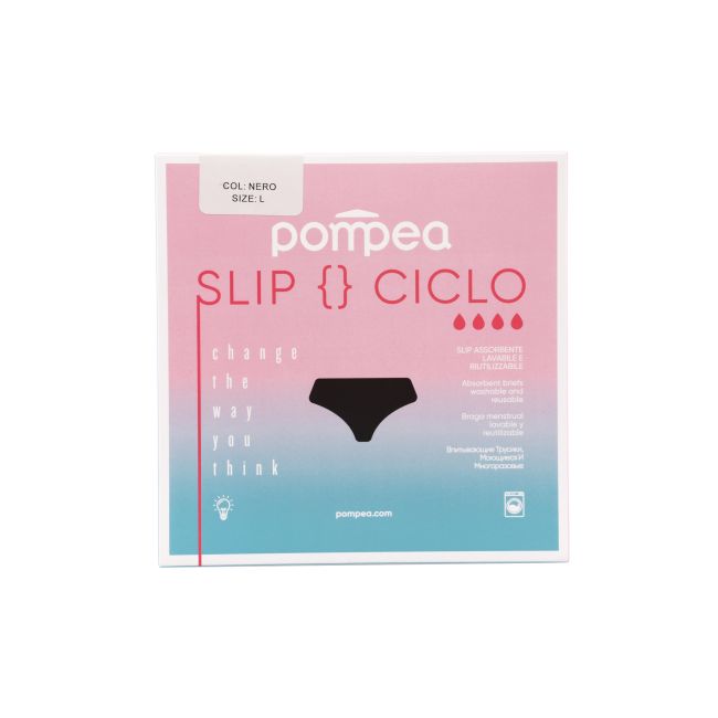 POMPEA SLIP CICLO NERO moterų menstruacijų kelnaitės