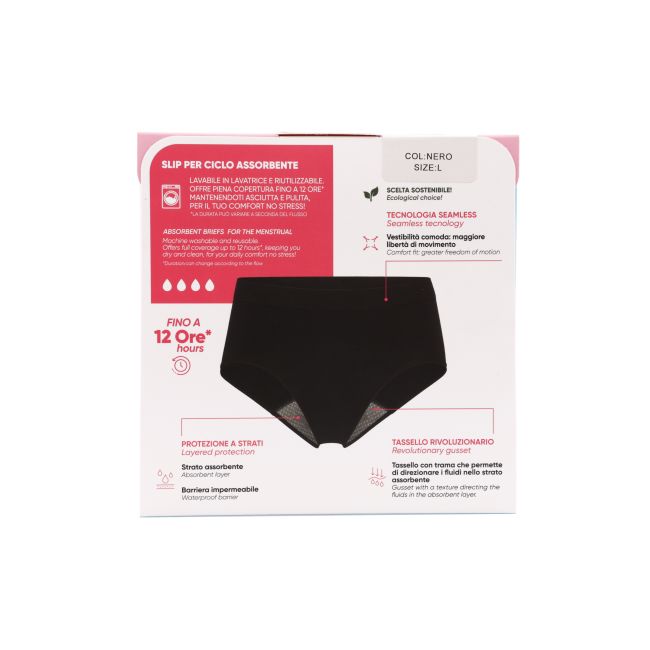POMPEA SLIP CICLO NERO moterų menstruacijų kelnaitės