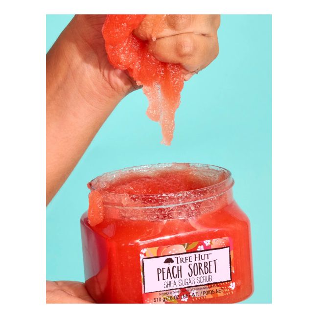 TREE HUT PEACH SORBET SHEA SUGAR kūno šveitiklis, 510 g