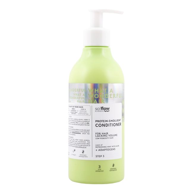 SO! FLOW PROTEIN-EMOLLIENT LACKING VOLUME plaukų kondicionierius, 400 ml