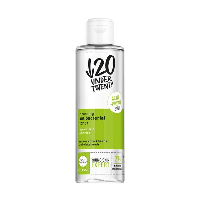 UNDER TWENTY ANTI ACNE CLEANSING ANTIBACTERIAL veido tonikas, 200 ml