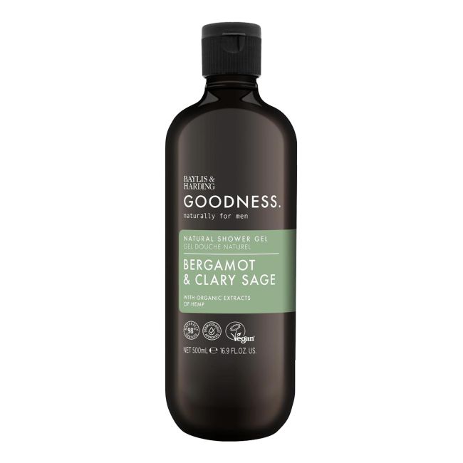 BAYLIS & HARDING GOODNESS BERGAMOT & CLARY SAGE vyrų dušo želė, 500 ml