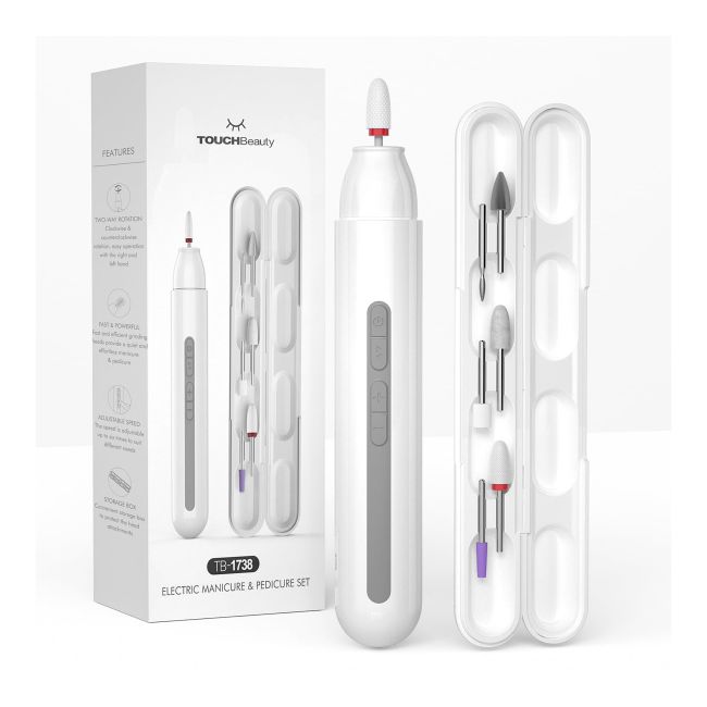 TOUCH BEAUTY ELECTRIC manikiūro/pedikiūro įrankių rinkinys