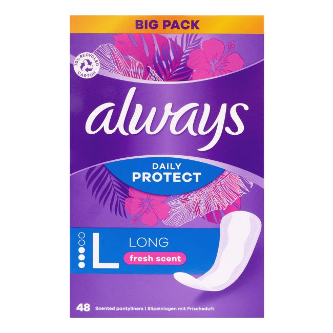 ALWAYS DAILY PROTECT LONG FRESH SCENT higieniniai įklotai (48 vnt.)