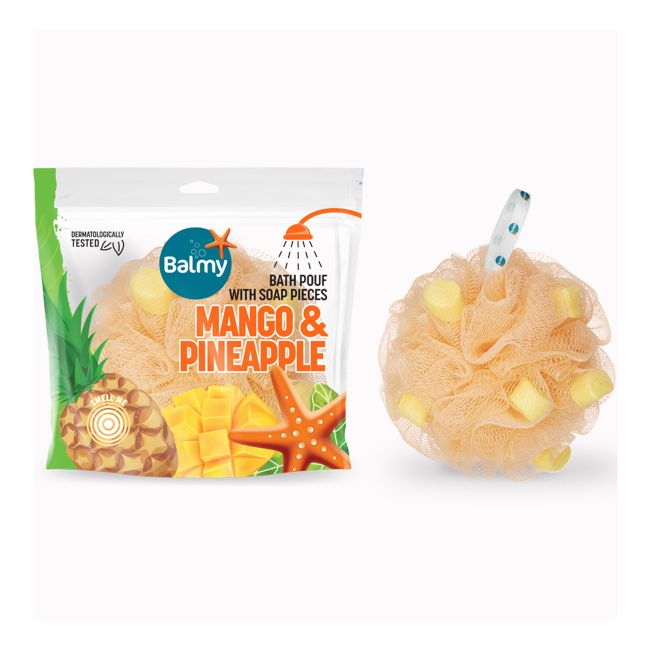 BALMY MANGO & PINEAPPLE plaušinė su muilo gabaliukais