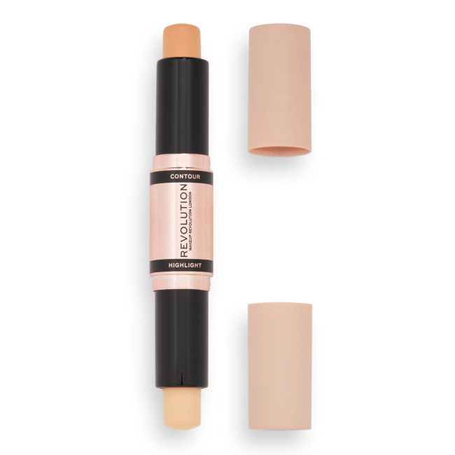 MAKEUP REVOLUTION CONTOUR dvipusis veido bruožų modeliavimo pieštukas, 4,3 g