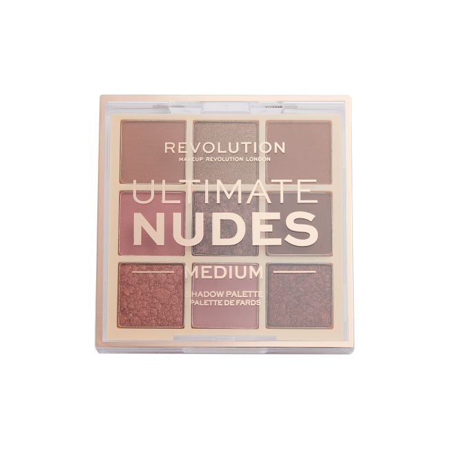 MAKEUP REVOLUTION ULTIMATE NUDES akių vokų šešėlių paletė, 9 x 0.9 g