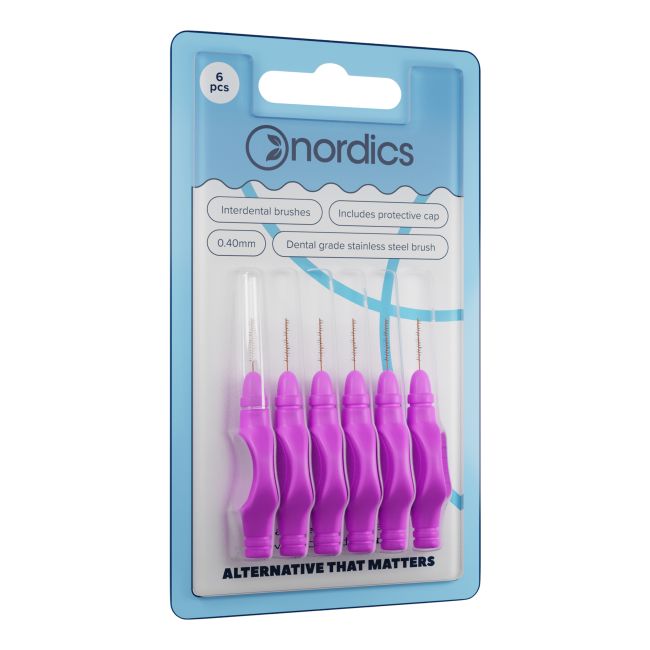 NORDICS 0,4 mm tarpdančių šepetėliai (6 vnt.)