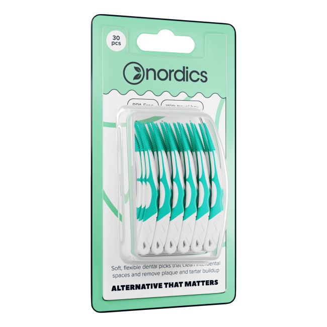 NORDICS 0,4 mm tarpdančių šepetėliai (30 vnt.)