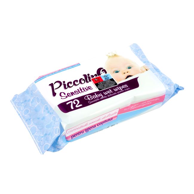 PICCOLINO BABY BLUE SENSITIVE drėgnos servetėlės (72 vnt.)
