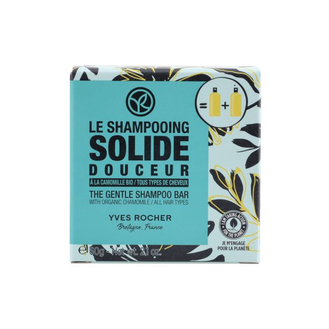 YVES ROCHER SOLIDE THE GENTLE kietasis plaukų šampūnas, 60 g
