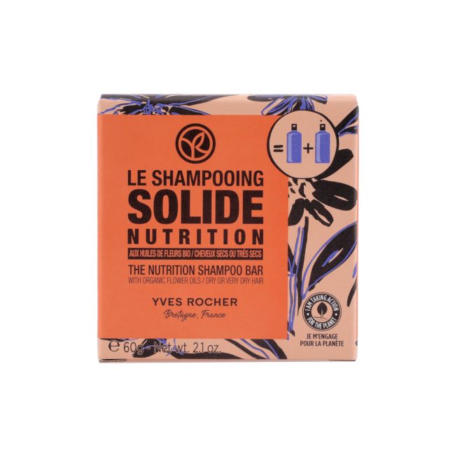 YVES ROCHER SOLIDE NUTRITION kietasis plaukų šampūnas, 60 g