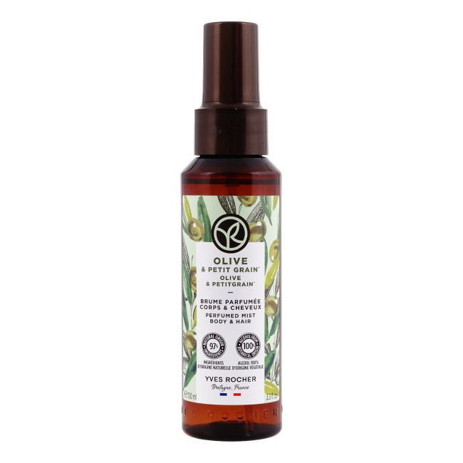 YVES ROCHER OLIVE & PETIT GRAIN kūno ir plaukų dulksna, 100 ml