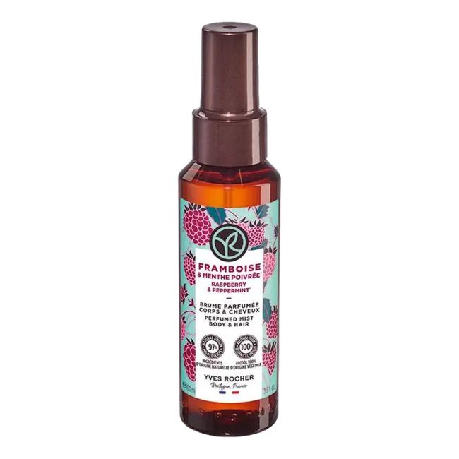 YVES ROCHER RASPBERRY & PEPPERMINT kūno ir plaukų dulksna, 100 ml