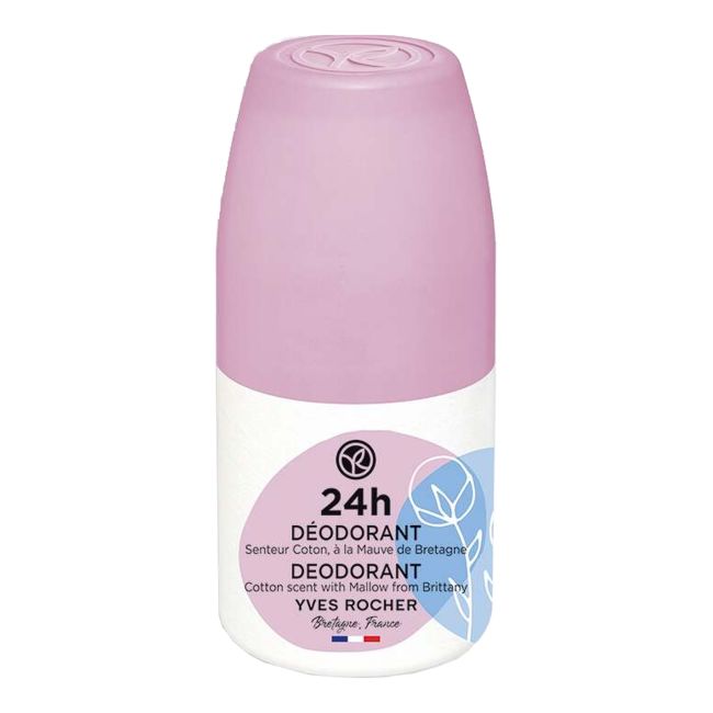 YVES ROCHER COTTON & MALLOW 24H rutulinis dezodorantas, 50 ml