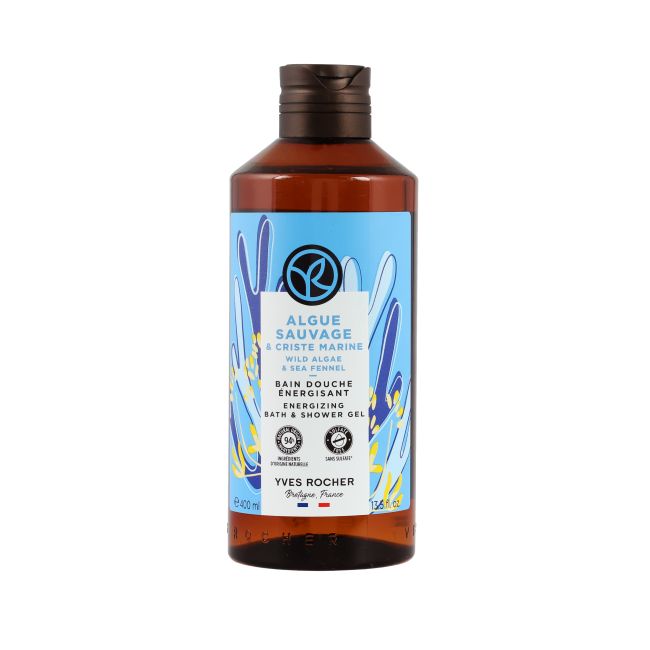 YVES ROCHER WILD ALGAE & SEA FENNEL ENERGIZING vonios ir dušo želė, 400 ml