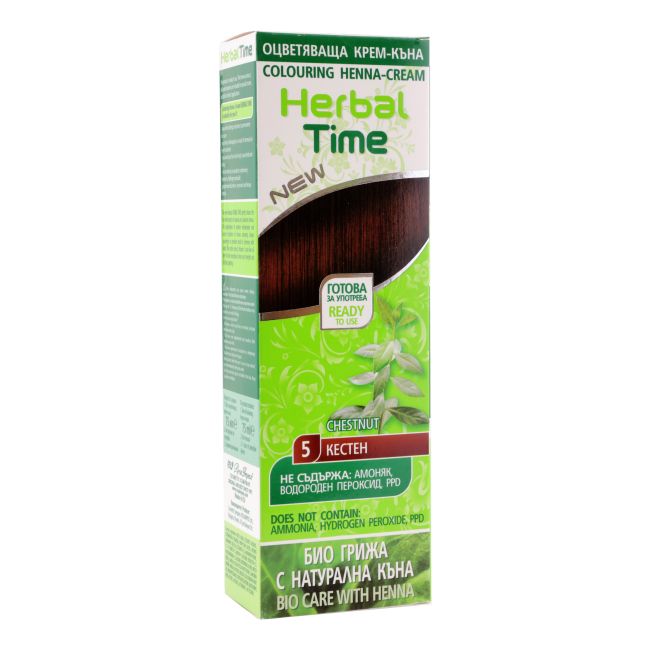 HERBAL TIME COLOURING HENNA dažomasis plaukų kremas, 75 ml