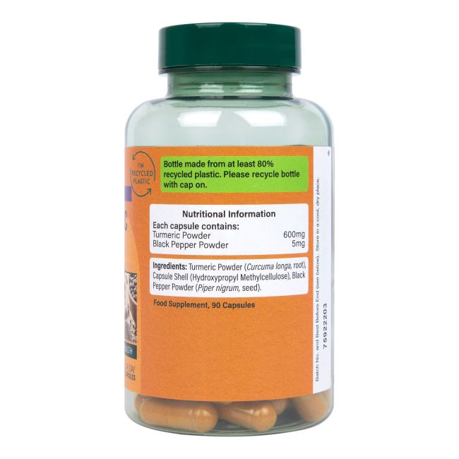 H&B HIGH STRENGTH Ciberžolė 600 MG ir juodieji pipirai, 90 kapsulių