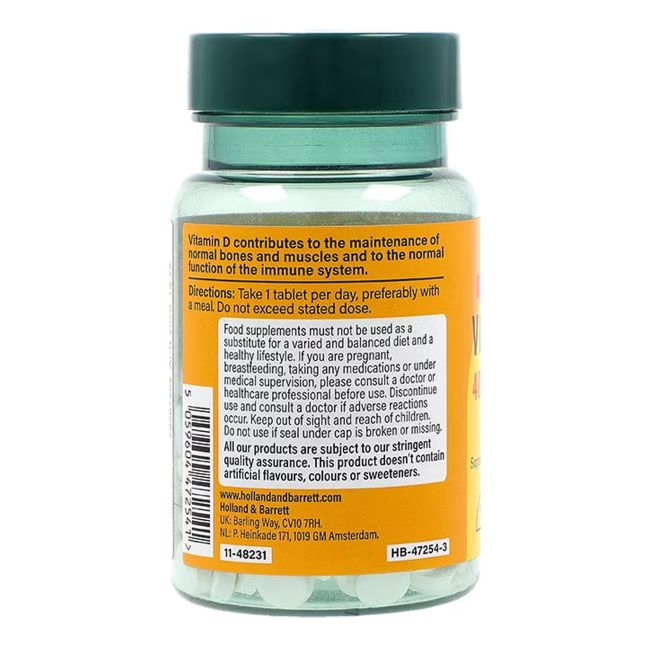 H&B HIGH STRENGTH Vitaminas D3 4000 T.V. (100 µg), 120 tablečių