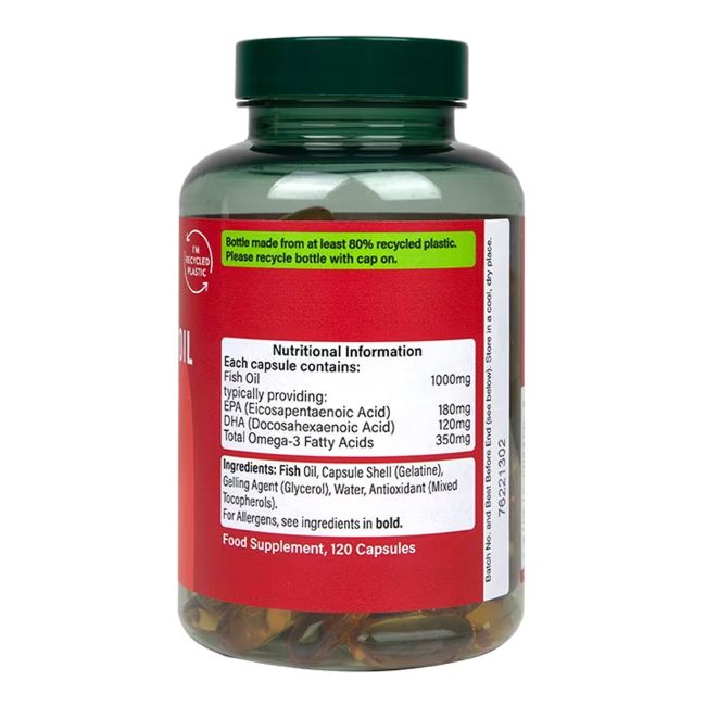 H&B OMEGA 3 žuvų taukai 1000 MG, 120 kapsulių