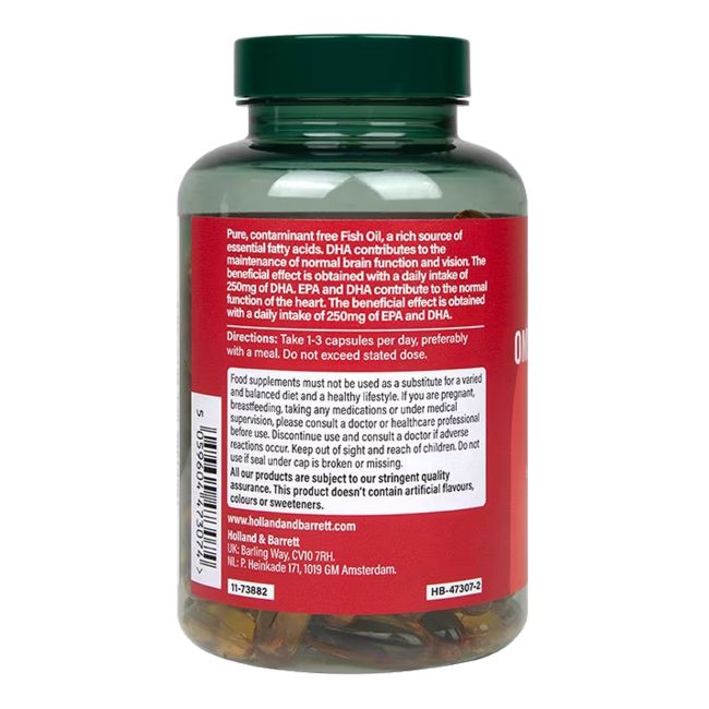 H&B OMEGA 3 žuvų taukai 1000 MG, 120 kapsulių