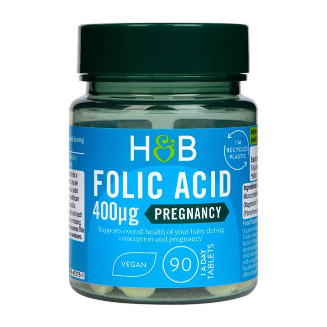 H&B Folio rūgštis 400 µg, 90 tablečių