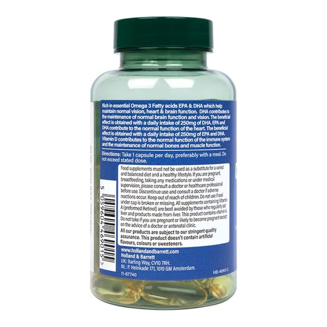 H&B Menkių kepenų žuvų taukai 1000 MG, 60 kapsulių