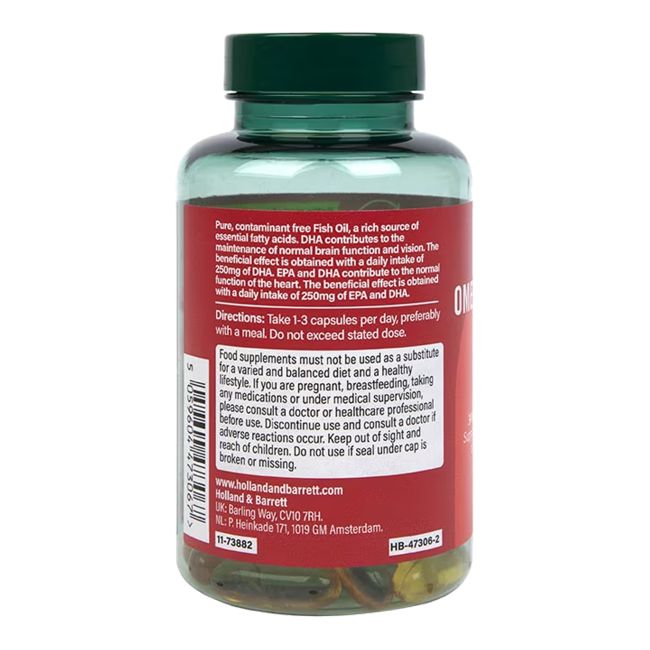 H&B OMEGA 3 Žuvų taukai 1000 MG, 60 kapsulių
