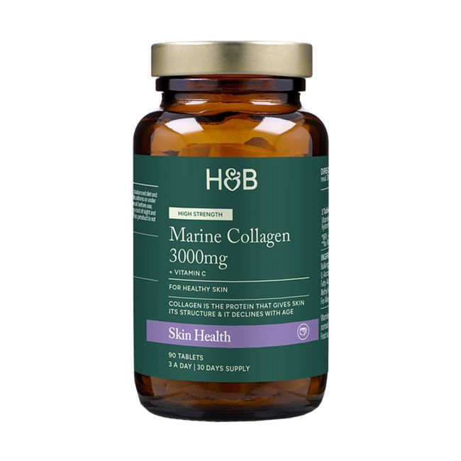 H&B HIGH STRENGTH jūrinis kolagenas 3000 MG, 90 tablečių