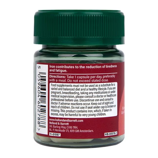H&B Geležies papildas 20 MG , 30 kapsulių