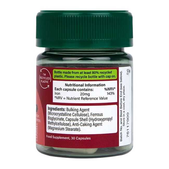 H&B Geležies papildas 20 MG , 30 kapsulių