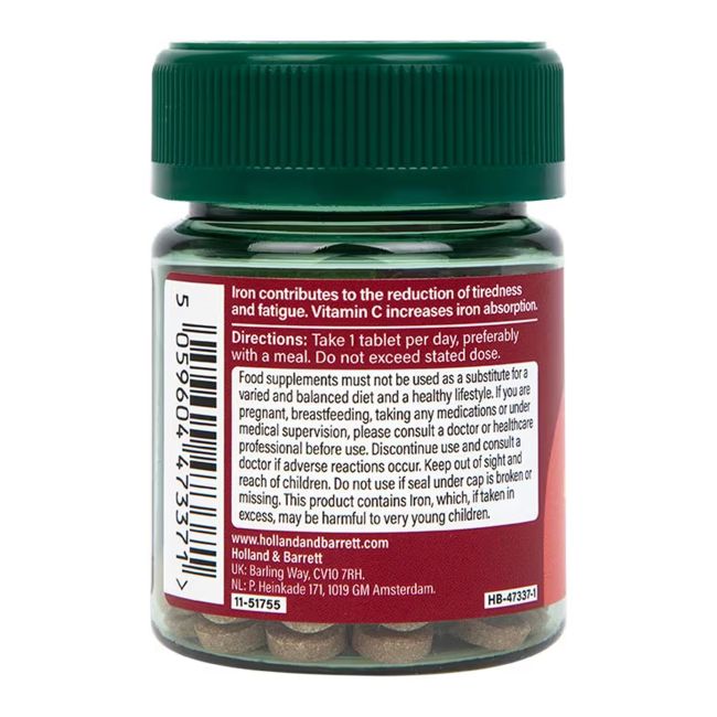 H&B Geležis ir Vitaminas C , 30 tablečių