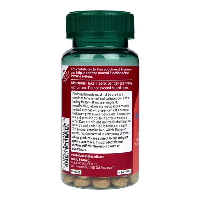 H&B Geležis + B Vitaminai, vitaminas C ir mineralai,, 90 tablečių