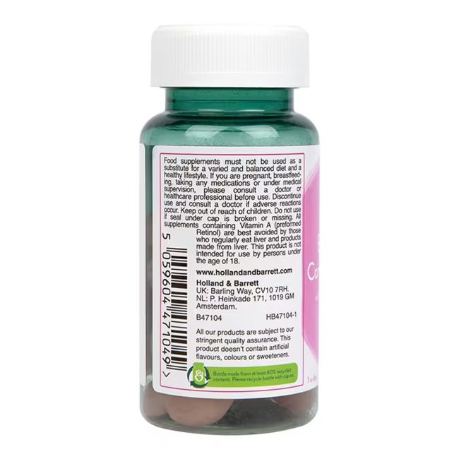 H&B HIGH STRENGTH VEGAN biotino kompleksas plaukams, 30 guminukų