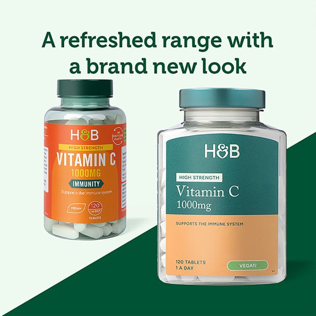 H&B HIGH STRENGTH vitaminas C 1000 MG, 120 kramtomųjų tablečių