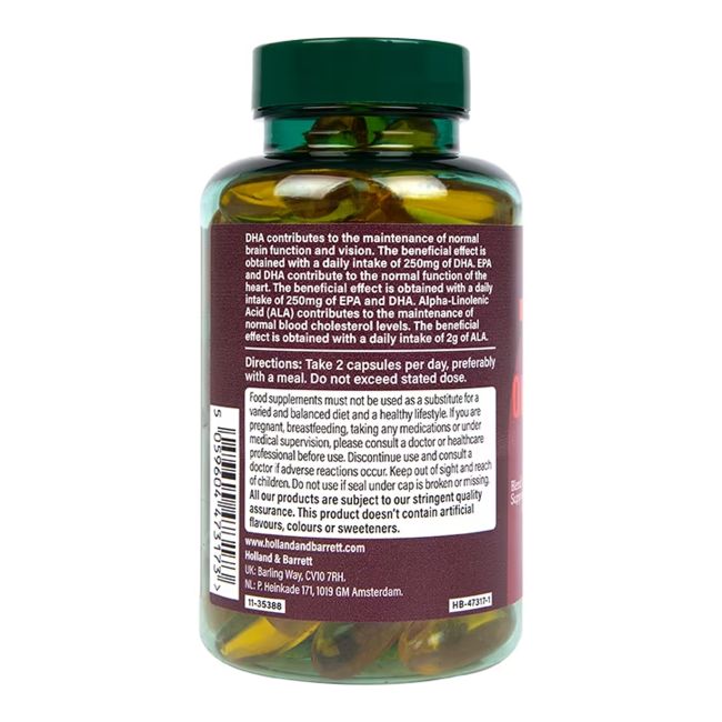 H&B HIGH STRENGTH TRIPLE omega 3-6-9, 60 kapsulių