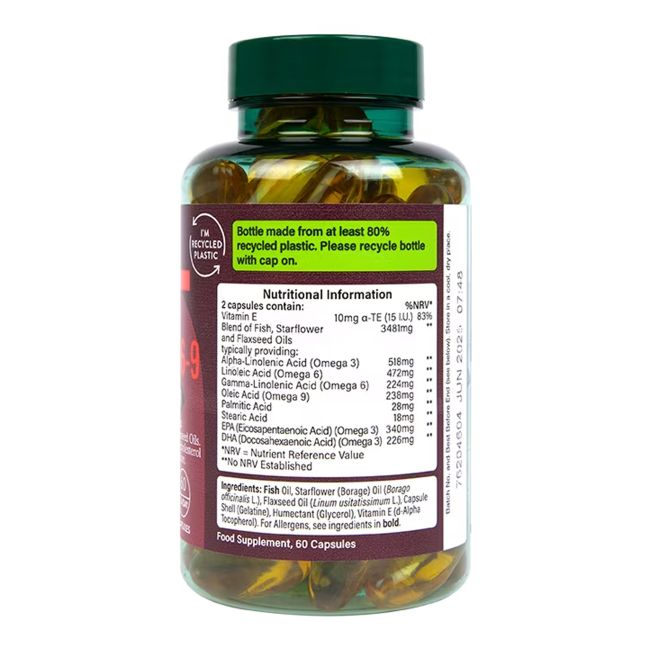 H&B HIGH STRENGTH TRIPLE omega 3-6-9, 60 kapsulių