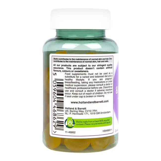 H&B VEGAN vitaminai odai, plaukams ir nagams, 60 guminukų