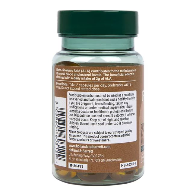 H&B Linų semenų aliejus 1000 MG su omega 3-6-9 rūgštimis, 60 kapsulių