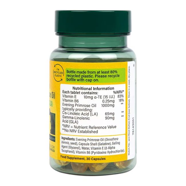 H&B Šalto spaudimo nakvišų aliejus 1000 MG maisto papildas, 30 kapsulių