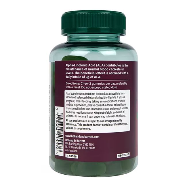 H&B VEGAN TRIPLE omega 3-6-9 rūgštys, 60 guminukų