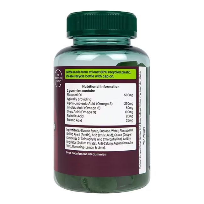H&B VEGAN TRIPLE omega 3-6-9 rūgštys, 60 guminukų