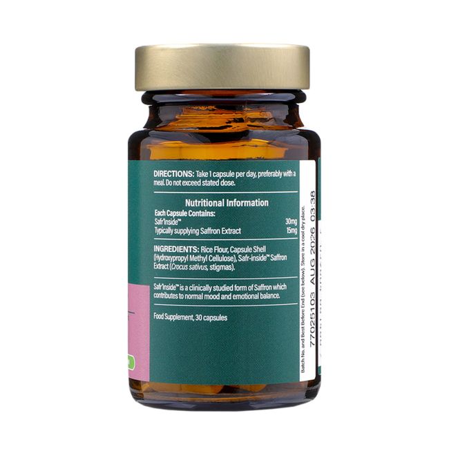 H&B SAFR'INSIDE šafranų papildas 30 MG, 30 kapsulių