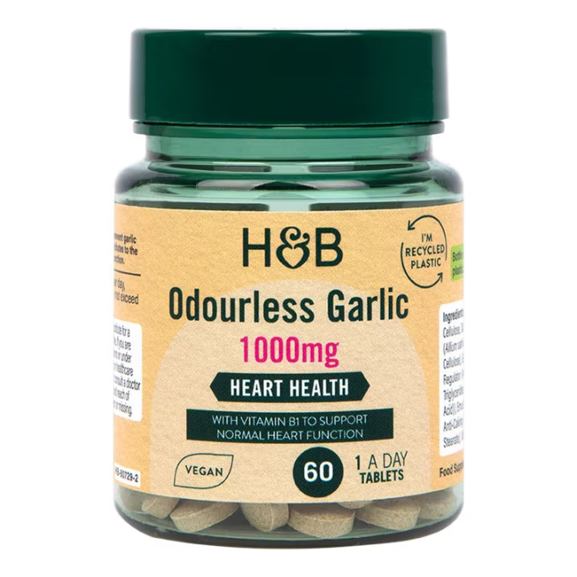 H&B Bekvapis česnakas 1000 MG, 60 tablečių