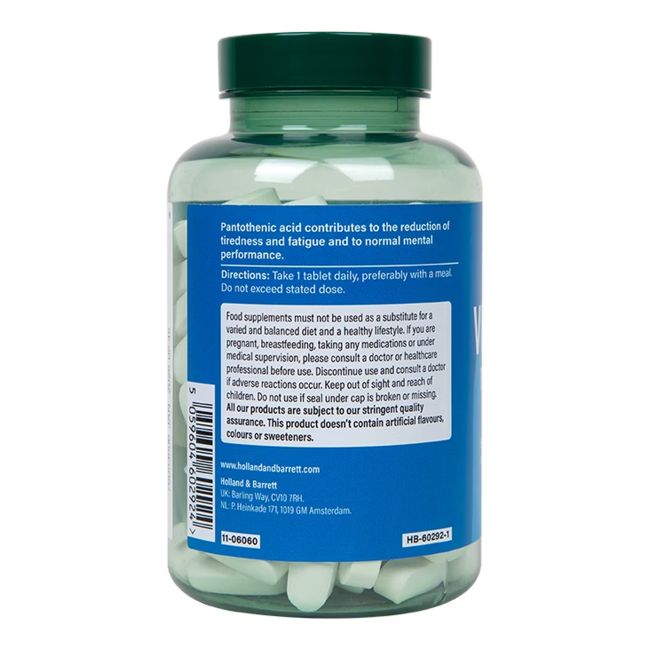 H&B Vitaminas B5 (pantoteno rūgštis) 500 MG, 120 tablečių