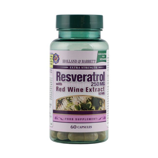 H&B Resveratrolis 250 MG, 60 kapsulių