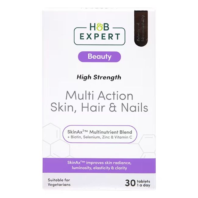 H&B EXPERT MULTI ACTION vitaminai odai, plaukams ir nagams, 30 tablečių
