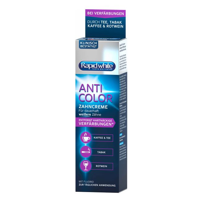 RAPID WHITE ANTI COLOR balinamoji dantų pasta, 75 ml