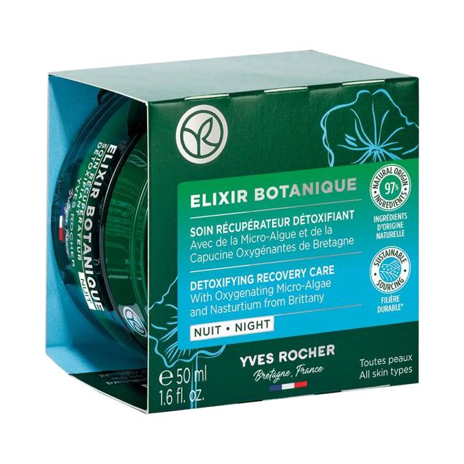 YVES ROCHER ELIXIR BOTANIQUE DETOXIFYING RECOVERY CARE naktinis kremas, 50 ml