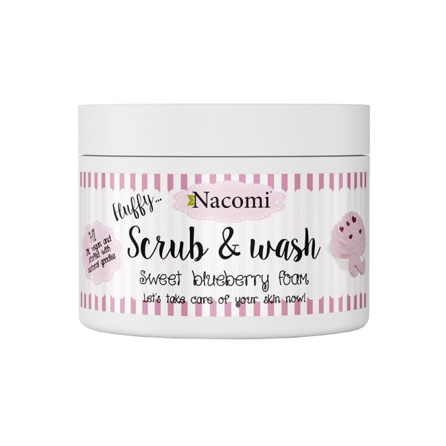 NACOMI FLUFFY SWEET BLUEBERRY kūno šveitiklis ir prausiklis, 180 ml